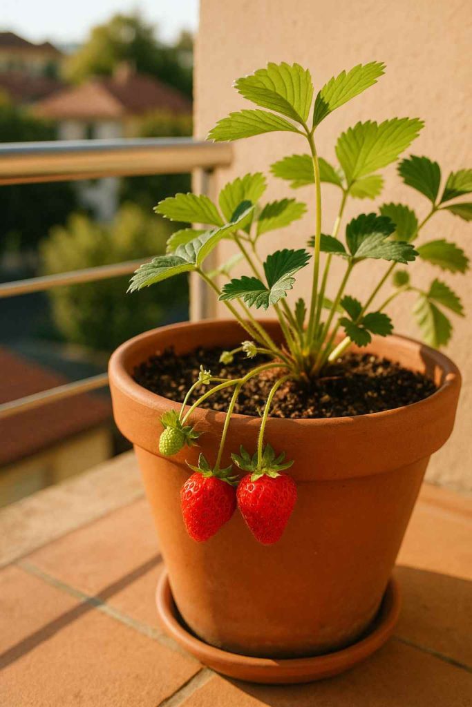 cultivar fresas en maceta
